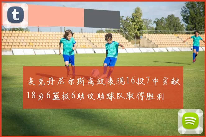 麦克丹尼尔斯高效表现16投7中贡献18分6篮板6助攻助球队取得胜利